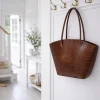 VIAMAJA Shopper croco i skind - Cognac Discount