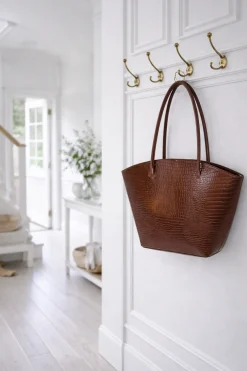 VIAMAJA Shopper croco i skind - Cognac Discount