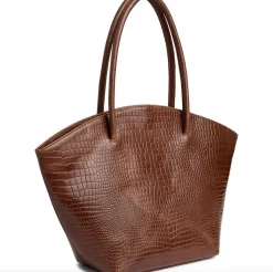 VIAMAJA Shopper croco i skind - Cognac Discount