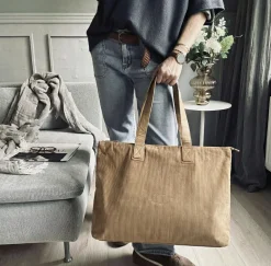 VIAMAJA Shopper Fløjl - Tan Outlet