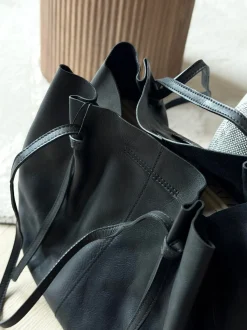 VIAMAJA Shopper i blød skindkvalitet - Sort Discount