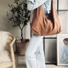 VIAMAJA Shopper i blødt ruskind - Cognac