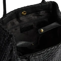 VIAMAJA Shopper i flettet skind - Black