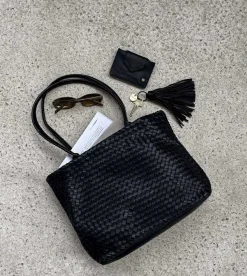 VIAMAJA Shopper i flettet skind - Black