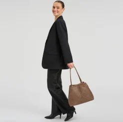 VIAMAJA Shopper i flettet skind - Dark taupe Sale