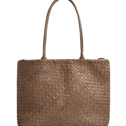 VIAMAJA Shopper i flettet skind - Dark taupe Sale