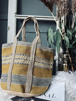 VIAMAJA Shopper i kraftig Jute - Sennep Outlet