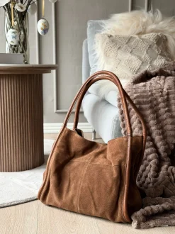 VIAMAJA Shopper i ruskind - Walnut Discount