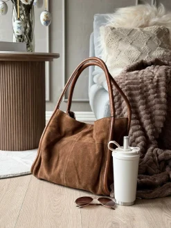 VIAMAJA Shopper i ruskind - Walnut Discount