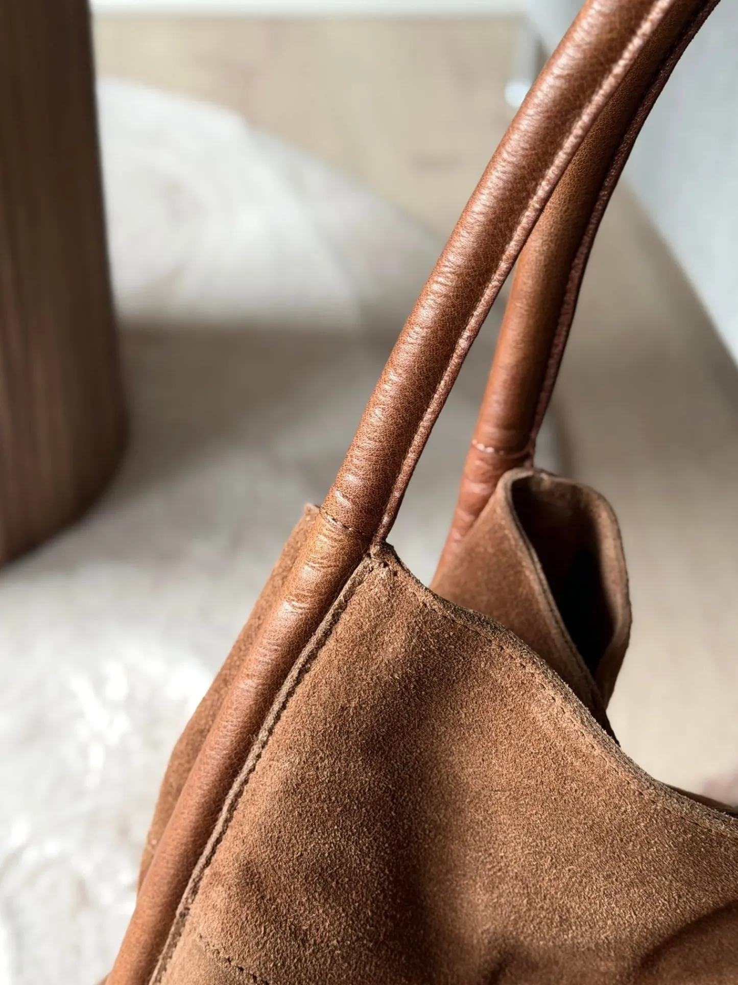 VIAMAJA Shopper i ruskind - Walnut Discount