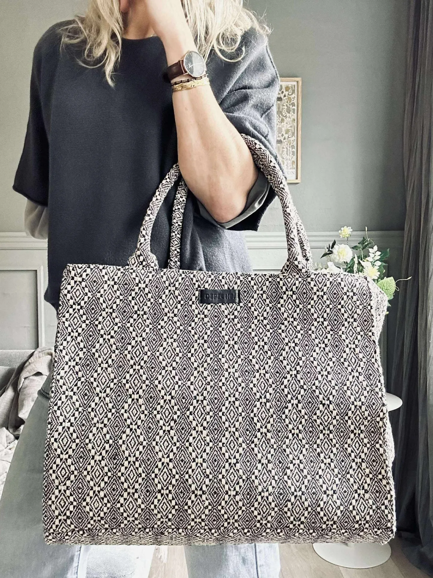VIAMAJA Shopper Julia - Dekoreret med eksklusivt print New