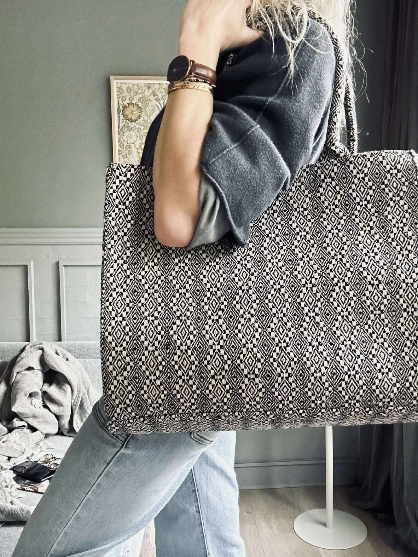 VIAMAJA Shopper Julia - Dekoreret med eksklusivt print New