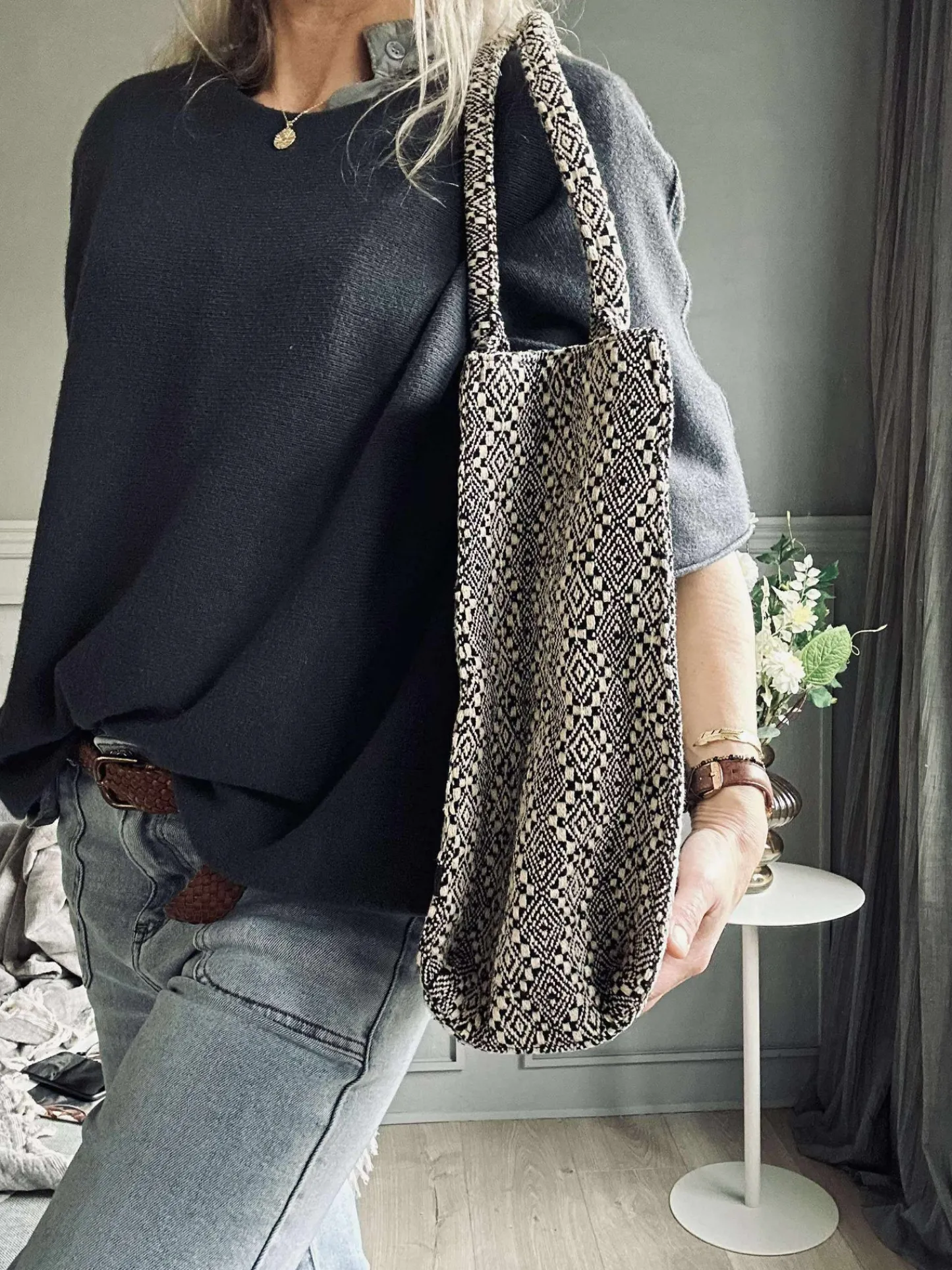 VIAMAJA Shopper Julia - Dekoreret med eksklusivt print New