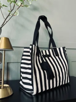 VIAMAJA Shopper STRIBE Canvas Small Discount