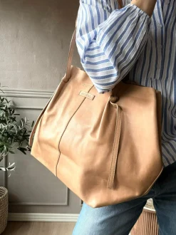 VIAMAJA Shopper XL i blød skindkvalitet - Sand Online