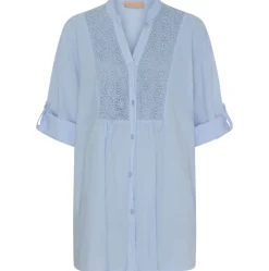 VIAMAJA Skjorte Celina med broderi – Blue Online