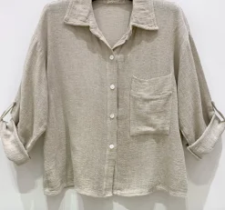 VIAMAJA Skjorte Milla - Hørmix beige Hot