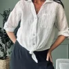 VIAMAJA Skjorte NALA hvid - 100% hør Sale