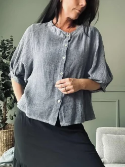 VIAMAJA Skjorte Nelly - Navy Sale