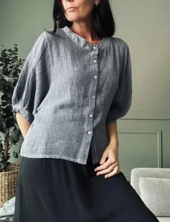 VIAMAJA Skjorte Nelly - Navy Sale
