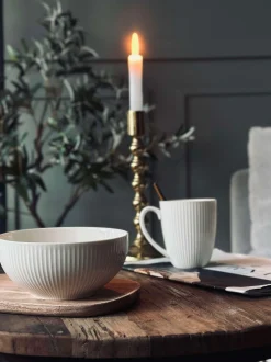VIAMAJA Skål Riflet - Porcelæn Hot