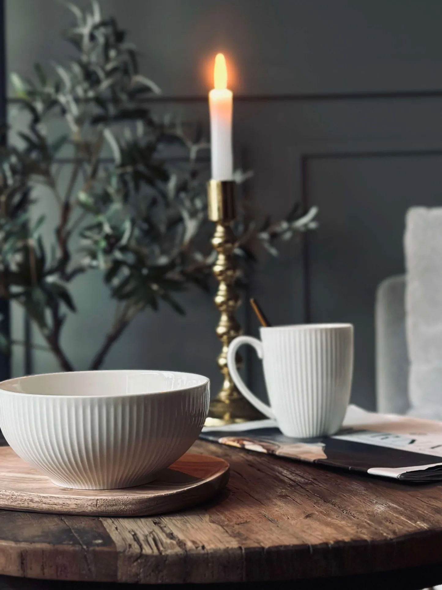 VIAMAJA Skål Riflet - Porcelæn Hot