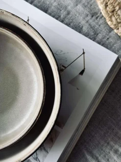 VIAMAJA Skål VIGA strib stentøj - Mat brun 12cm Best