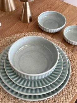 VIAMAJA Skål VIGA strib stentøj - Mint flere størrelser Hot