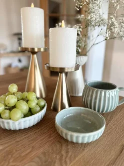 VIAMAJA Skål VIGA strib stentøj - Mint flere størrelser Hot