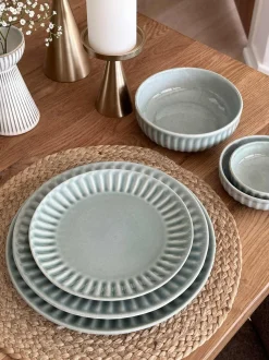 VIAMAJA Skål VIGA strib stentøj - Mint flere størrelser Hot