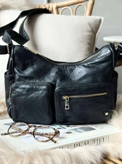 VIAMAJA Skuldertaske Sienna - Black gold