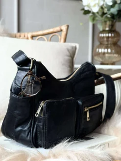 VIAMAJA Skuldertaske Sienna - Black gold