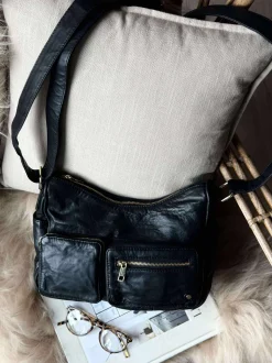 VIAMAJA Skuldertaske Sienna - Black gold