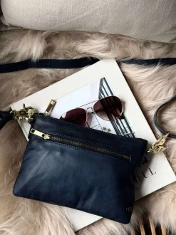 VIAMAJA Smuk læder clutch - LADY Midnight Blue