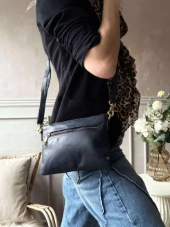 VIAMAJA Smuk læder clutch - LADY Midnight Blue