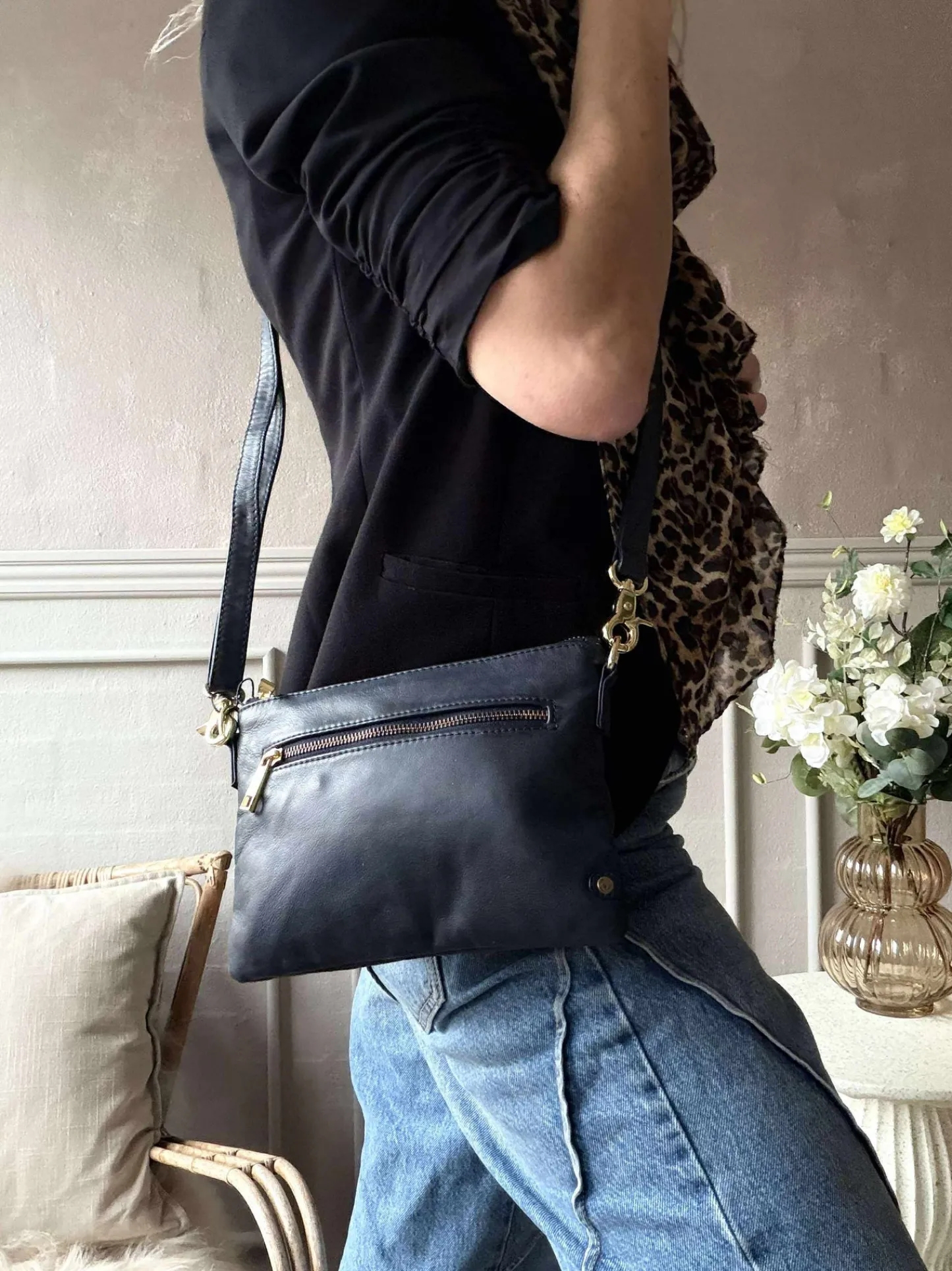 VIAMAJA Smuk læder clutch - LADY Midnight Blue