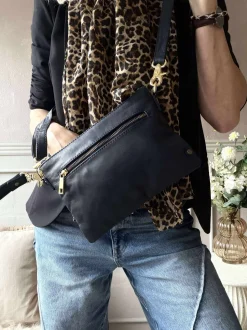VIAMAJA Smuk læder clutch - LADY Midnight Blue