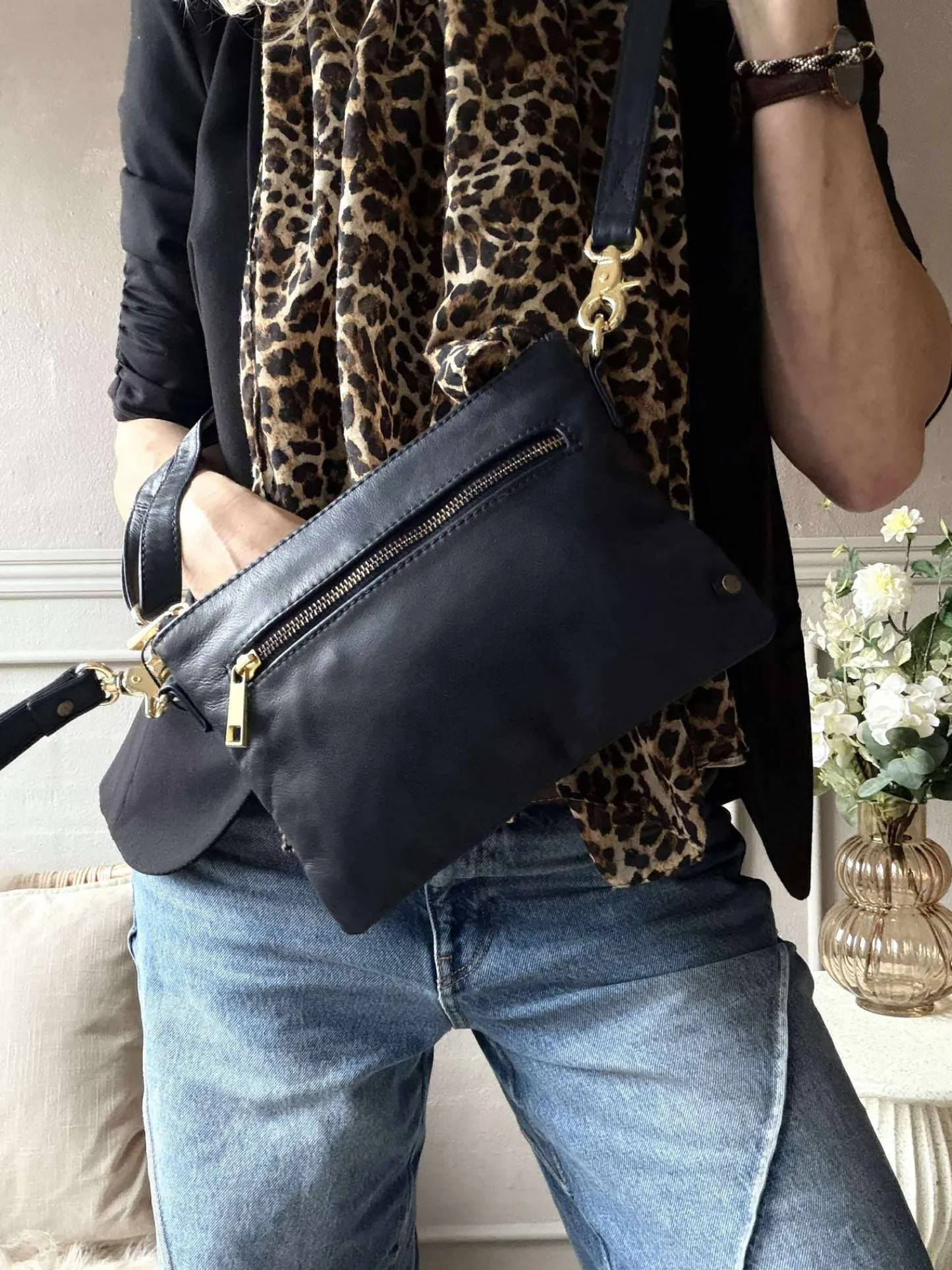 VIAMAJA Smuk læder clutch - LADY Midnight Blue