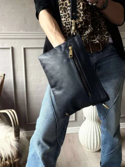 VIAMAJA Smuk læder clutch - LADY Midnight Blue