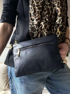 VIAMAJA Smuk læder clutch - LADY Midnight Blue