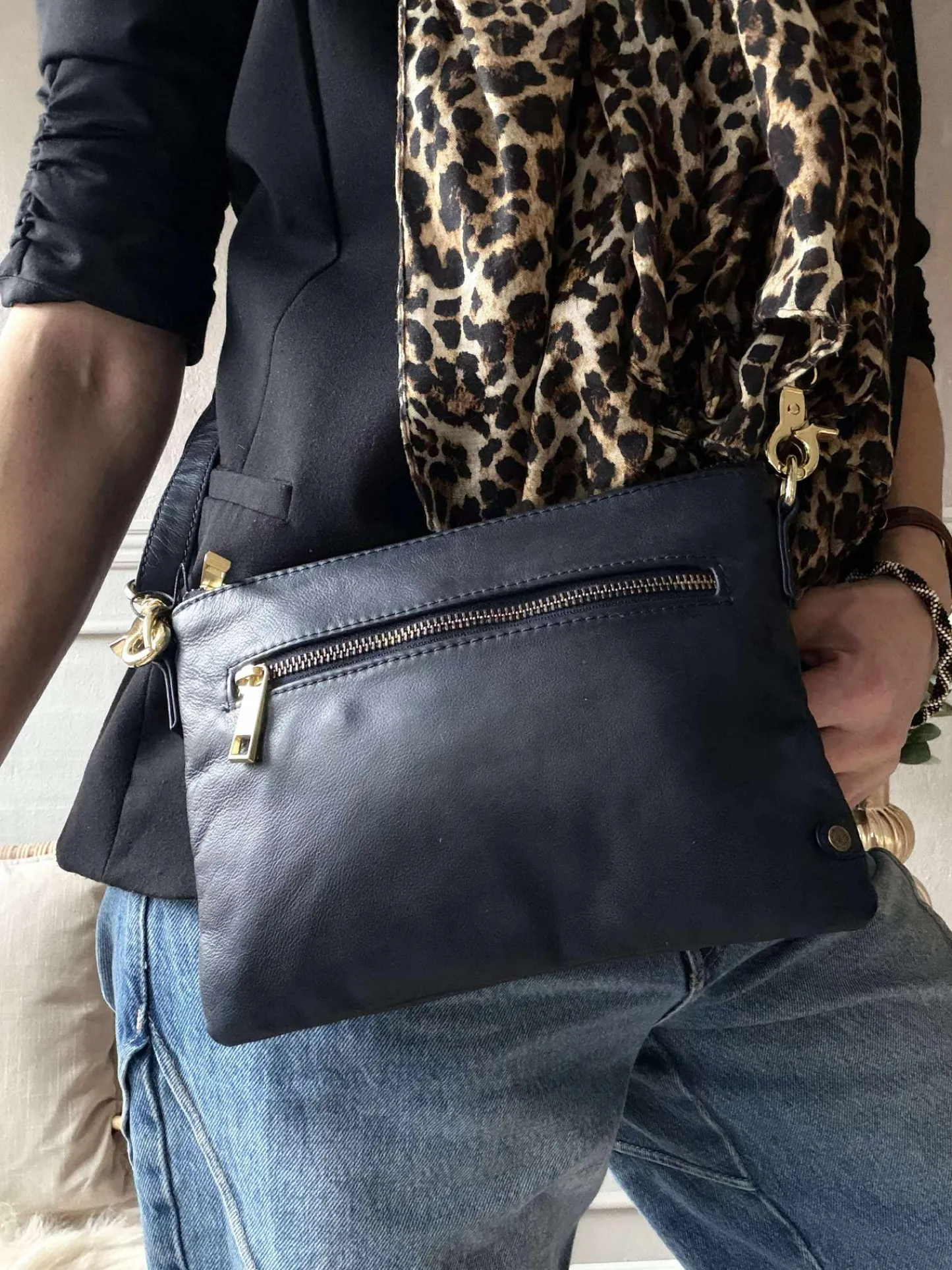 VIAMAJA Smuk læder clutch - LADY Midnight Blue