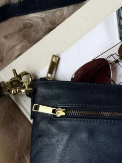 VIAMAJA Smuk læder clutch - LADY Midnight Blue