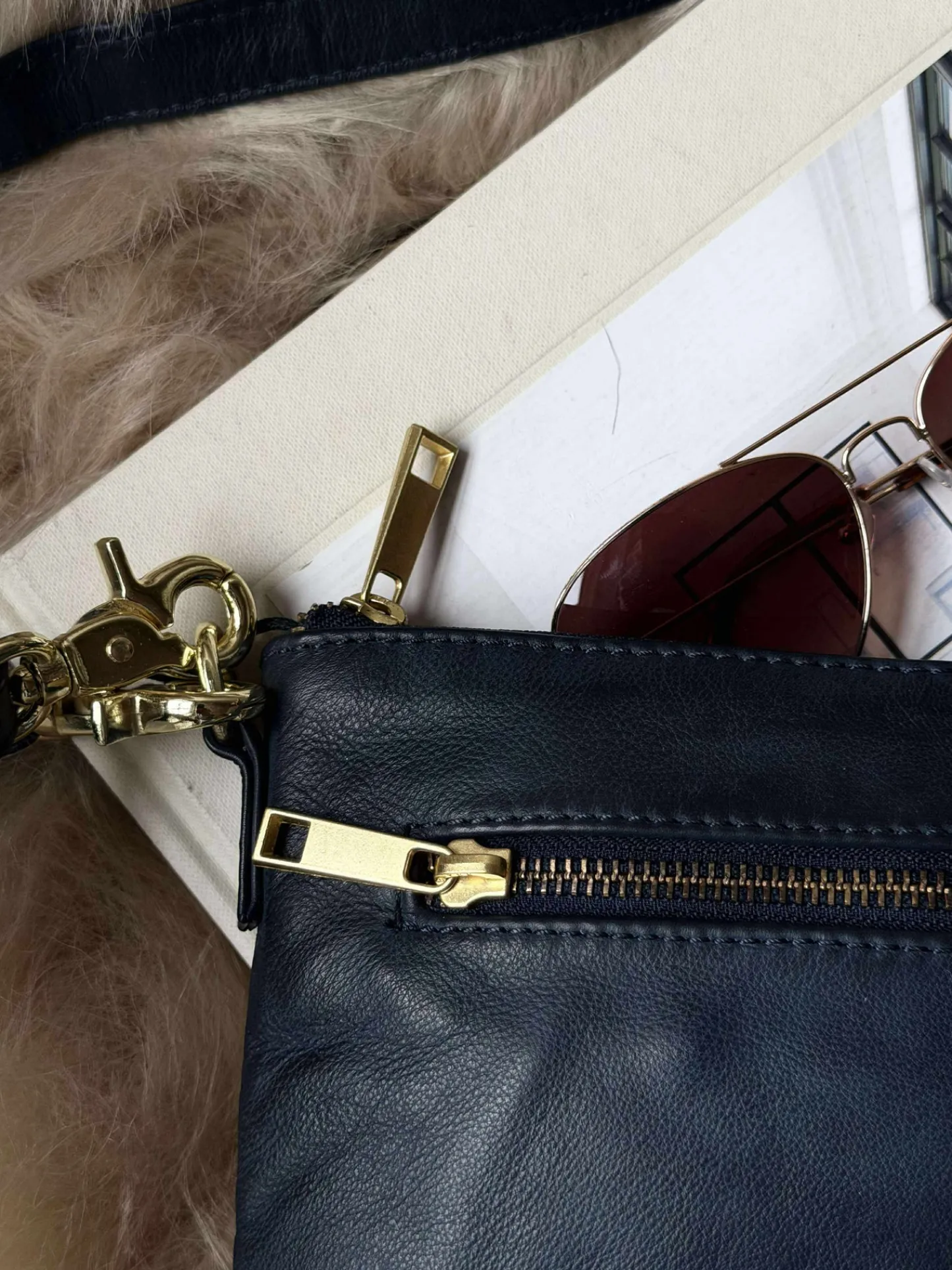 VIAMAJA Smuk læder clutch - LADY Midnight Blue