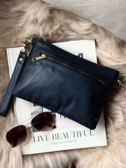 VIAMAJA Smuk læder clutch - LADY Midnight Blue