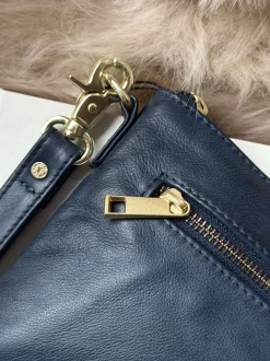 VIAMAJA Smuk læder clutch - LADY Midnight Blue