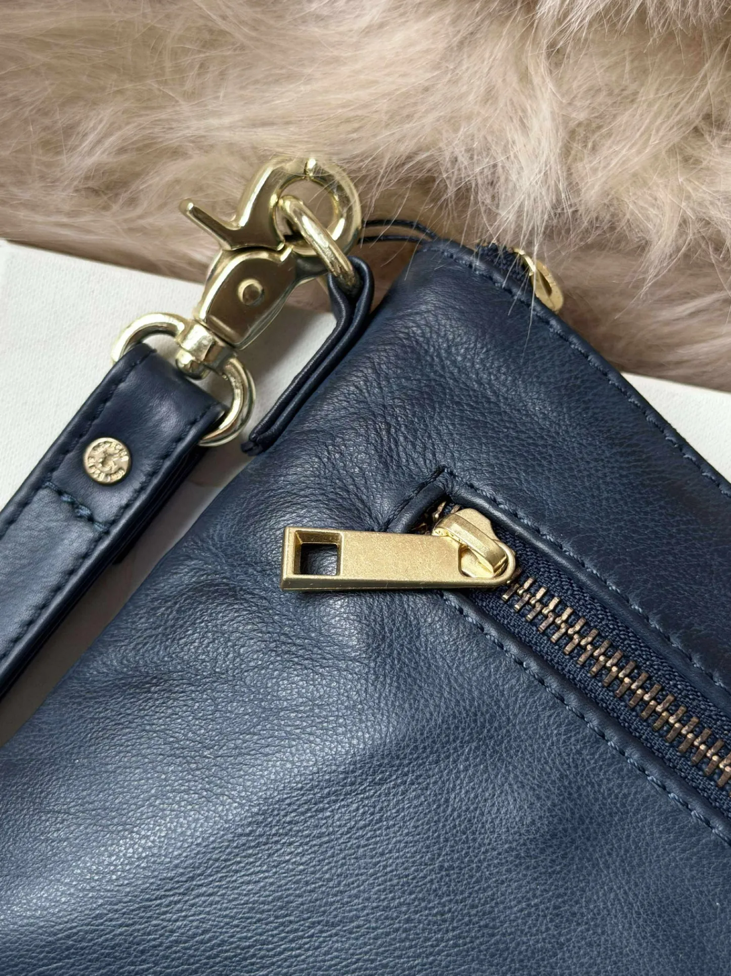 VIAMAJA Smuk læder clutch - LADY Midnight Blue