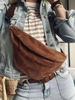 VIAMAJA Smuk ruskindsbumbag - Cognac