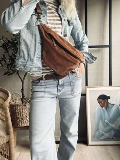 VIAMAJA Smuk ruskindsbumbag - Cognac