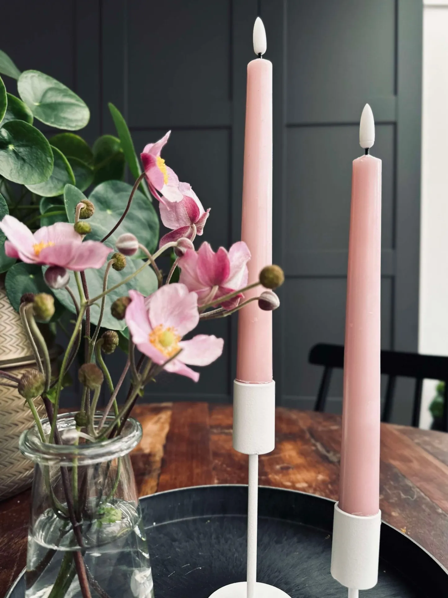 VIAMAJA Stagelys / Sæt med 2 stk og fjernbetjening – Rosa 24 cm Hot