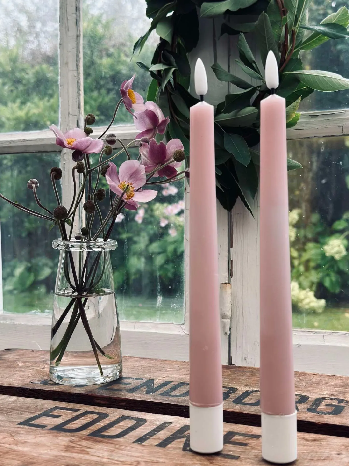 VIAMAJA Stagelys / Sæt med 2 stk og fjernbetjening – Rosa 24 cm Hot